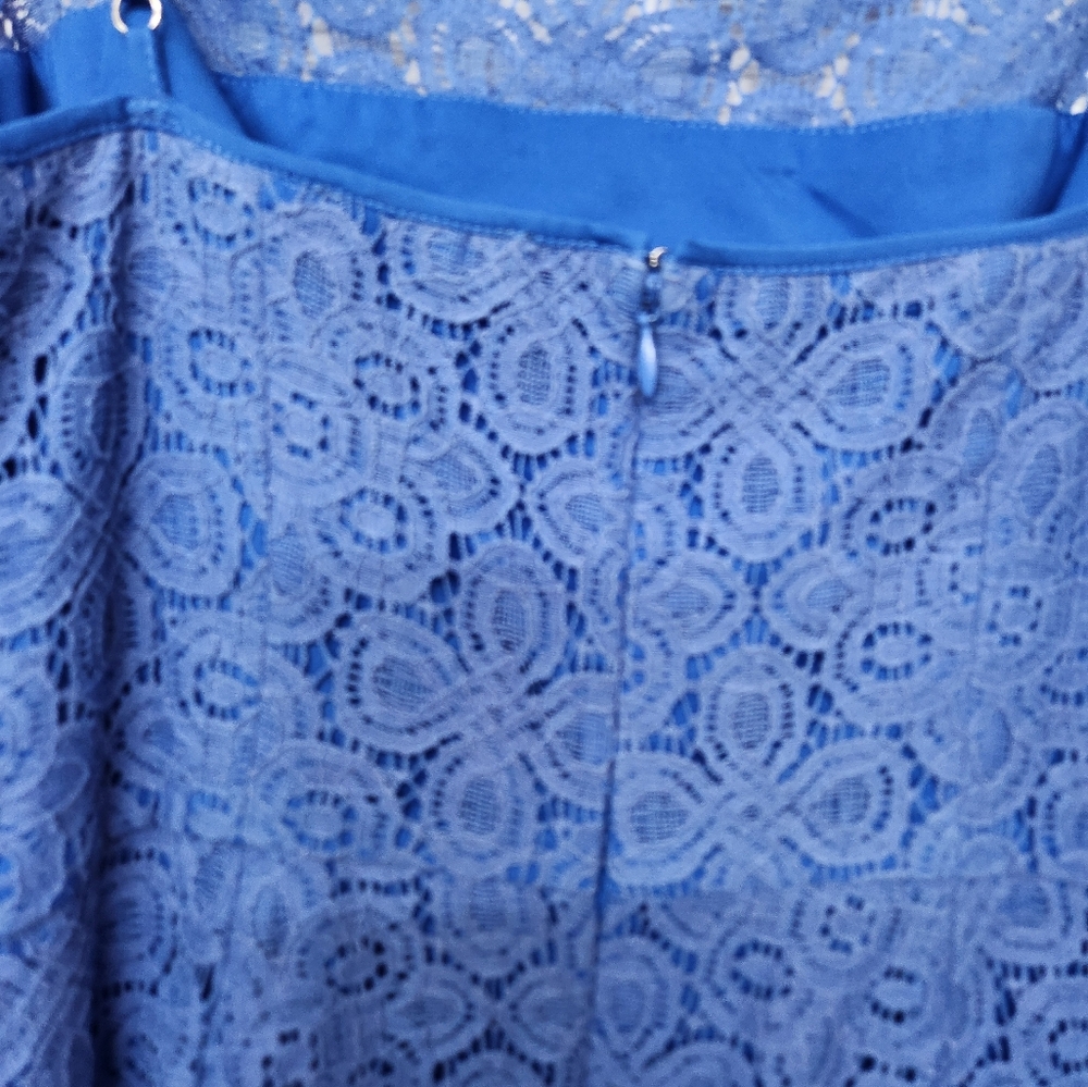 The Limited Lace Fit & Flare Spaghetti Strap Dress Womens 6 Blue Wedding Party - Picture 7 of 9